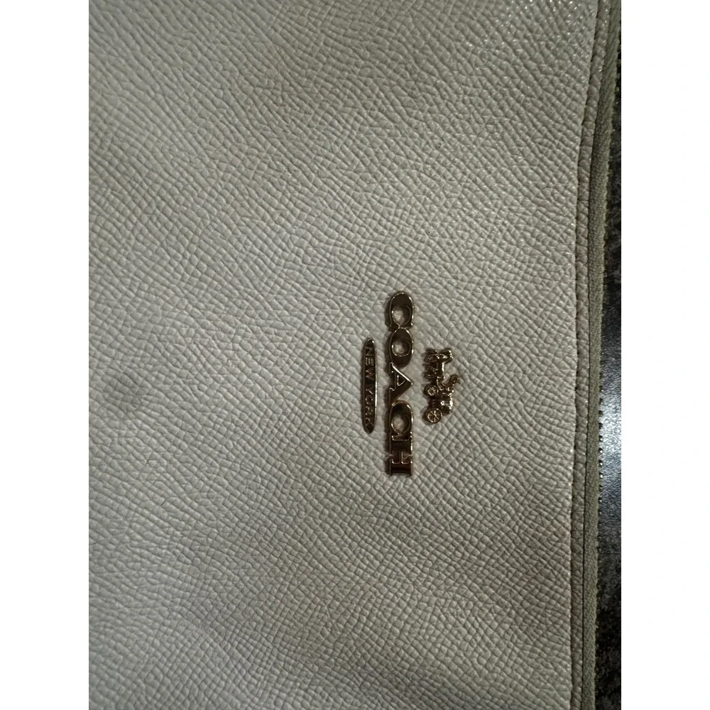 Coach Zip Top Tote Chalk White Crossgrain Leather Shoulder Bag 4454